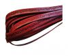 Design Embossed Leather Cord - 10mm - Floral Pattern - Red
