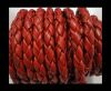 Fine Braided Nappa Leather Cords  - Red -6mm