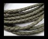 Fine Braided Nappa Leather Cords  - Dark grey-6mm