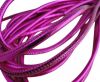 Round stitched nappa leather cord Neon Fuchsia-4mm