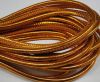 Round stitched nappa leather cord Metallic orange-6mm