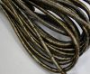 Round stitched nappa leather cord Silver-Bronze-6mm