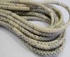 Round stitched nappa leather cord Snake-style-Ivory Grey-6mm