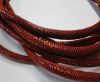 Round stitched nappa leather cord Snake-style-Version3-Red-4mm