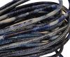 Round stitched nappa leather cord Washed Denim-4mm