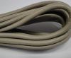 Round stitched nappa leather cord Light grey-6mm