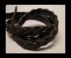 Braided Round Hair-on Leather-Dark Brown-5mm