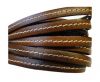 Flat Leather Italian Stitched 5mm - Stitched Brown
