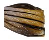 Flat Leather Italian Stitched 5mm - Wavy Stitched Brown Yellow