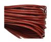 Flat leather Italian with stitch - 3 mm - Red