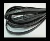 Flat Italian Nappa Leather Snake Style 5MM - Dark Grey