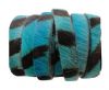 Hair-On Flat Leather-Turquoise Zebra-5MM