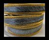 Hair-On Leather with Gold Chain 10mm-SE-Grey