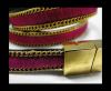 Hair-On Leather with Gold Chain- 10 mm - Fuchsia