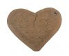 Heart 8cm - style 6 - Natural Leather Embossed