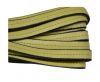 Italian Flat Leather-Center Stitched - Black edges - Light yello