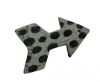 KC-Key Cord Arrow Shape 8cm COW GREY WITH BLACK