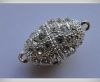 Magnetic Lock with Crystals - MG3-14mm-Silver