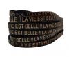 Real Flat Leather-LA VIE EST BELLE - black with gold