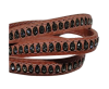 Real Nappa Flat Leather with swarovski crystals - 6mm - Pink