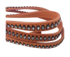 Real Nappa Flat Leather with swarovski crystals-6mm-Salmon