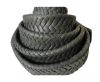 Real Nappa Flat Woven Cords - Dark Grey - 25mm