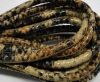 Round stitched leather cord Snake Skin Brown python-6mm
