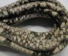 Round stitched nappa leather cord Snake Skin Light grey Pyton-6mm