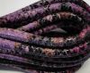 Round stitched leather cord Snake Skin Violet python-6mm