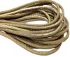 Round stitched nappa leather cord 4mm-Multidot Gold