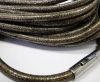 Round stitched leather cord Snake Skin Bronze -6mm