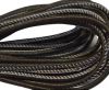 Round stitched nappa leather cord Dark brown-white-4mm