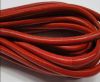 Round stitched nappa leather cord 6mm-Red