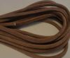 Round stitched nappa leather cord Light Brown-4mm