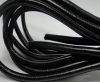 Round stitched nappa leather cord Black - 8mm