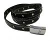 Real Vegetable Tanned Leather with stitch -14mm-Black