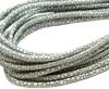 Round stitched nappa leather cord 2.5mm Raza Grey Paill White