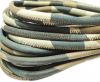 Round stitched nappa leather cord 4mm-Camouflage beige blue