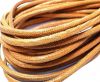 Round stitched nappa leather cord 4mm-Lizard Orange