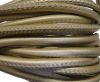 Round stitched nappa leather cord 4mm-Metallic ivory