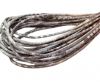 Round stitched nappa leather cord 4mm Python Light Grey