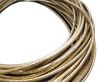 Round stitched nappa leather cord Gold 1 -2,5mm