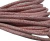 Round stitched nappa leather cord Snake-Sting ray style Pink-4mm