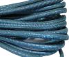 Round stitched nappa leather cord Snake-style-Brillant bermuda Blue-4mm