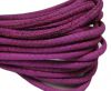 Round stitched nappa leather cord Snake-style-Fuchsia -4mm