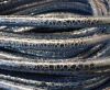 Round stitched nappa leather cord Snake-style-Metalic Light Blue-4mm