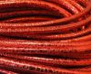 Round stitched nappa leather cord Snake-style-Metalic Red-4mm