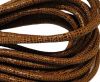 Round stitched nappa leather cord Snake-style-Shinny Mahagony-4mm