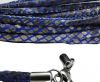 Round stitched nappa leather cord Snake-Style -Grey-Blue-4mm