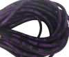 Round stitched nappa leather cord Snake style-purpel-black-4mm